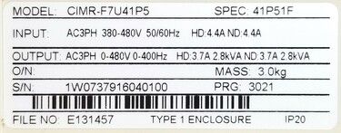 CIMR-F7U41P5 | Yaskawa AC Drives